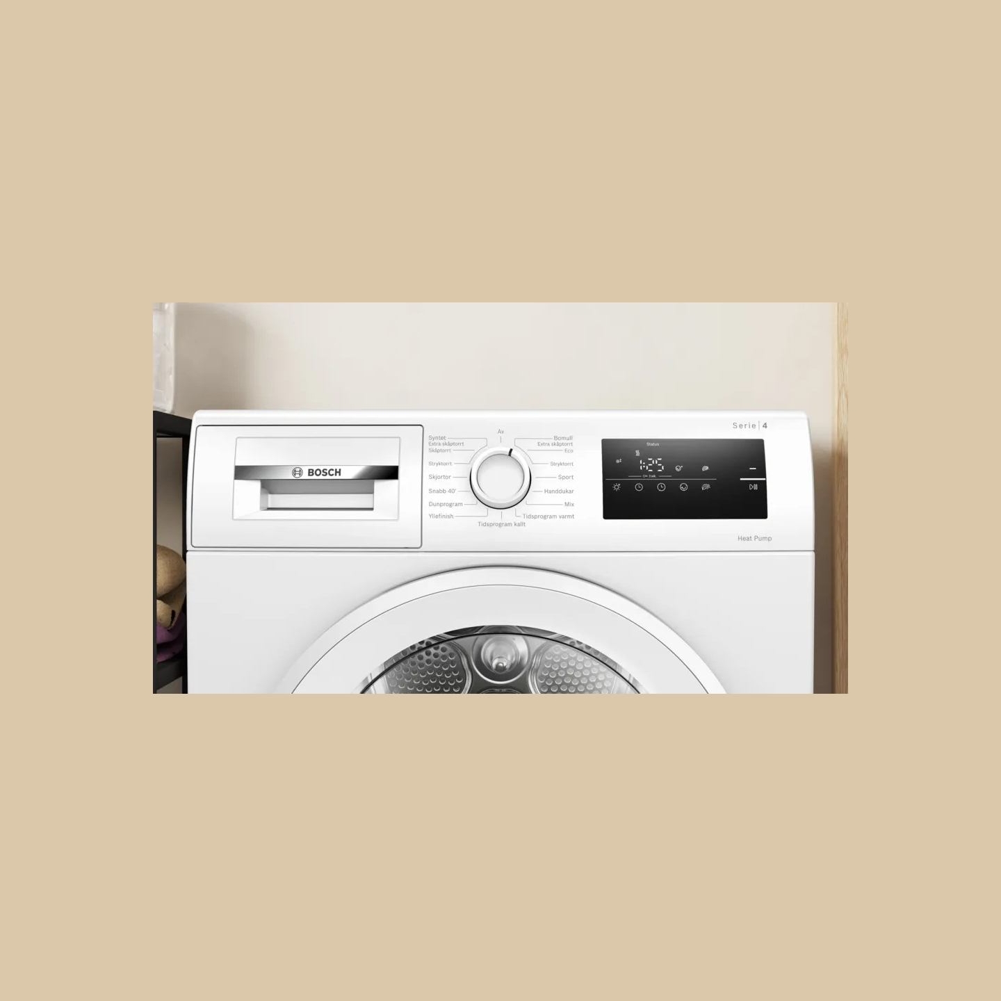 Bosch Dryer WTH85V0MSN, 8kg, Energy class E, Heat Pump, White / WTH85V0MSN