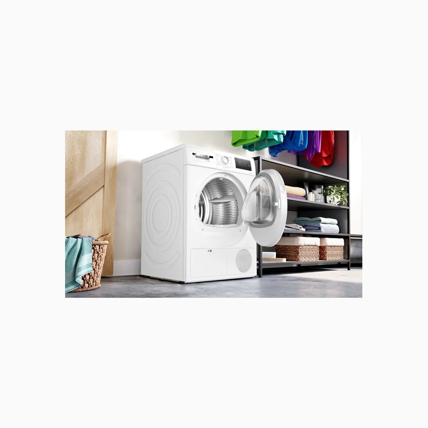 Bosch Dryer WTH85V0MSN, 8kg, Energy class E, Heat Pump, White / WTH85V0MSN