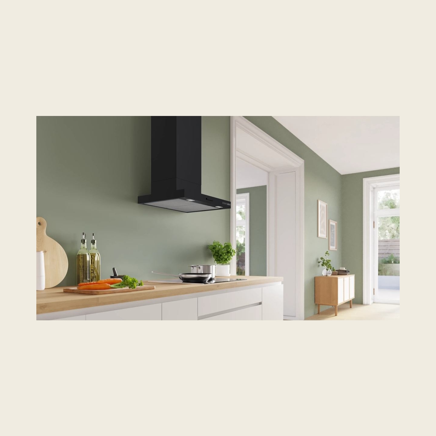 Bosch DWB65CC60 | Hood | Wall mounted | Energy efficiency class B | Width 59.8 cm | Mechanical | 594 m³/h | Matte black | LED