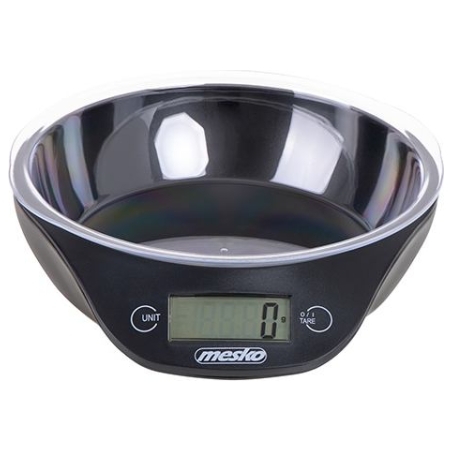 Mesko | Kitchen scale with a bowl | MS 3164 | Maximum weight (capacity) 5 kg | Graduation 1 g | Display type LCD | Black