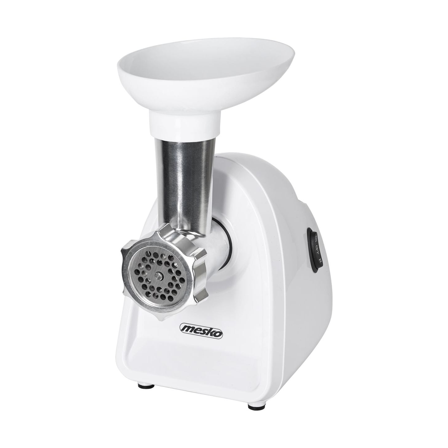 Mesko | Meat mincer | MS 4809 | White | 350 W | Middle size sieve; mince sieve; poppy sieve; plunger; sausage filler