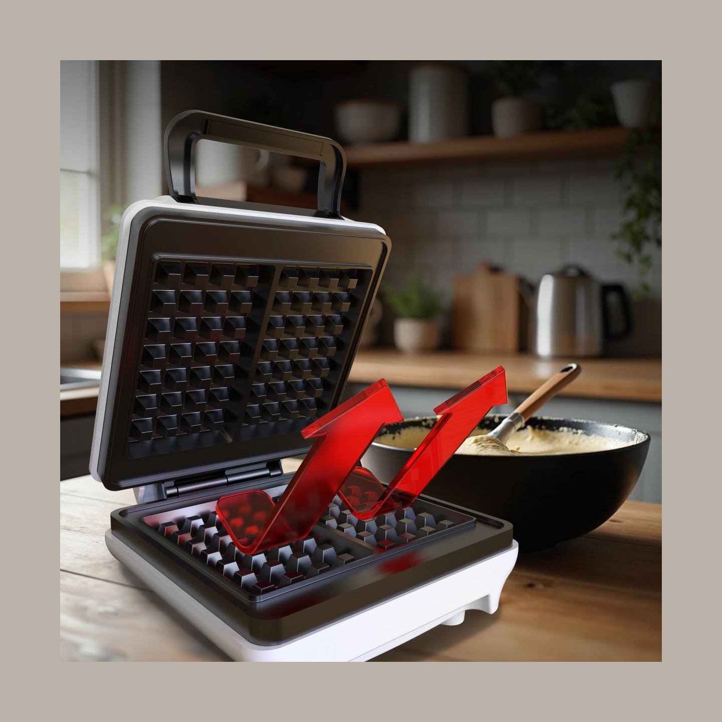 Mesko Waffle Maker | MS 3091 | 1800 W | Number of pastry 2 | Belgium | White