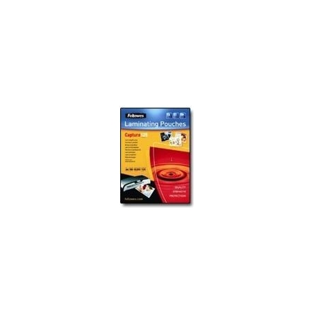 Fellowes | Laminating Pouch - 65x95mm | Glossy | Ideal for identity cards, credit cards, business cards and visitor cards; Captu