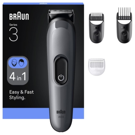 Braun 4-in-1 Grooming Kit | All-in-One Series 3 AIO3500 | Cordless | Number of length steps 14 | Black