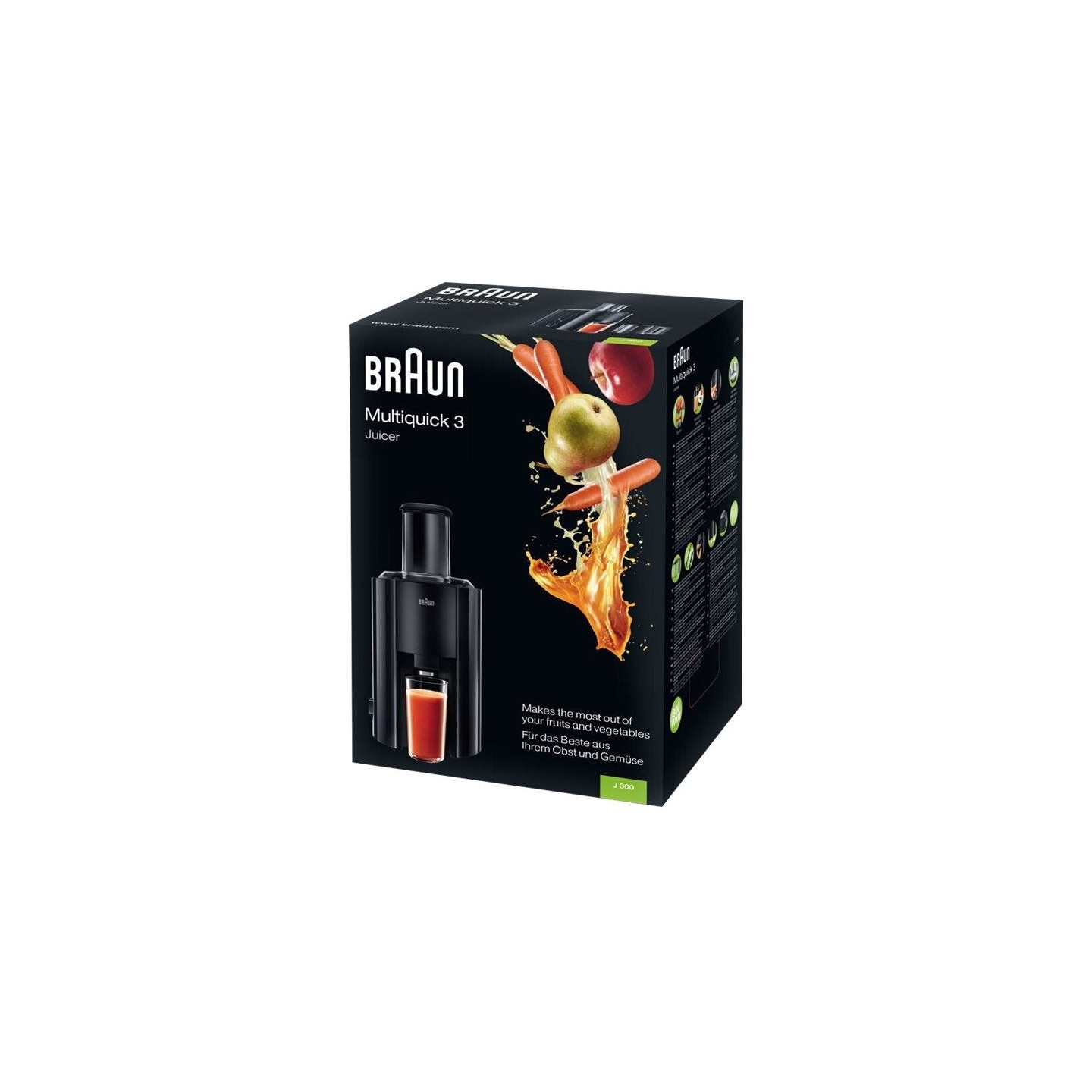 Braun | J 300 BK | Type Automatic juicer | Black | 800 W | Extra large fruit input | Number of speeds 2