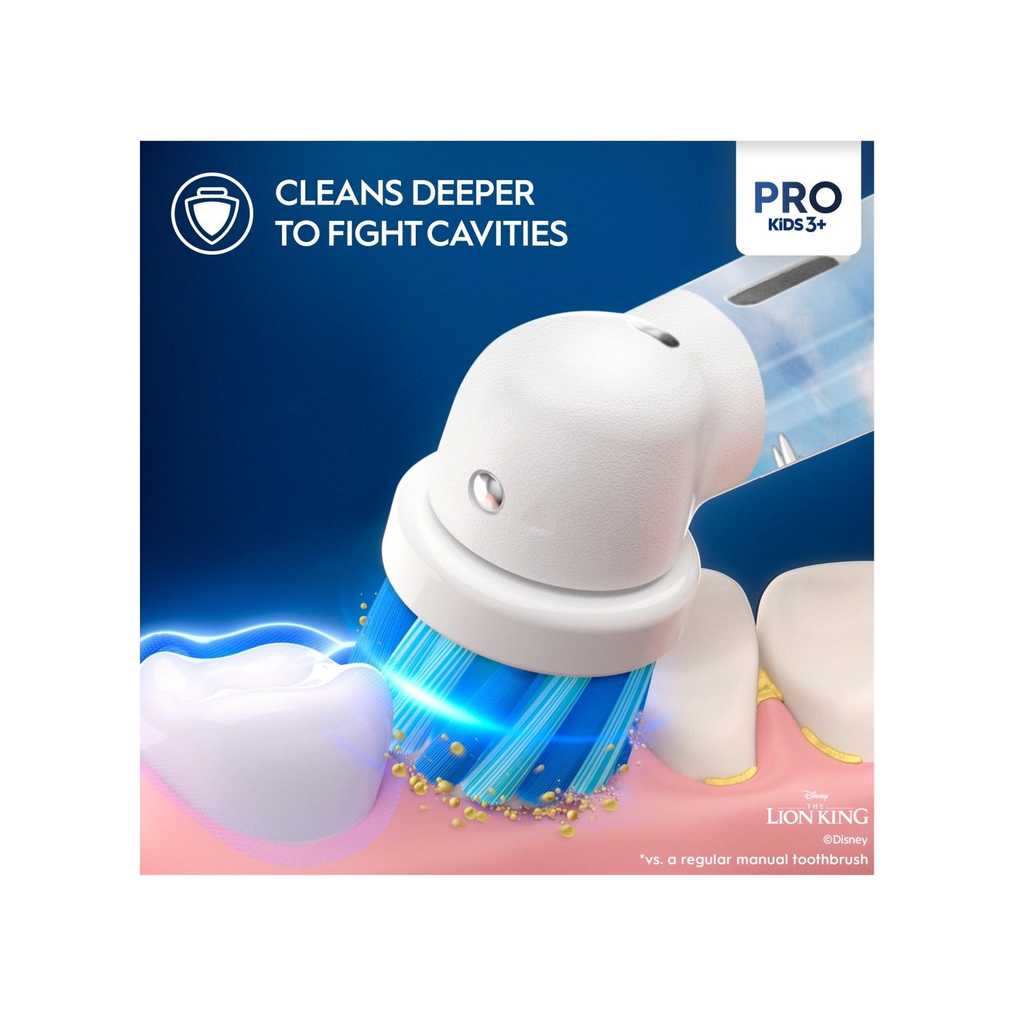 Braun | Electric Toothbrush | Vitality PRO Kids 3+ Lion King | Rechargeable | For children | Number of brush heads included 1 | 
