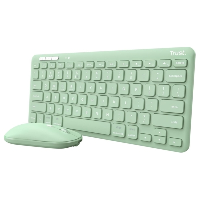 Trust KEYBOARD +MOUSE WRL LYRA/GREEN 24942 TRUST