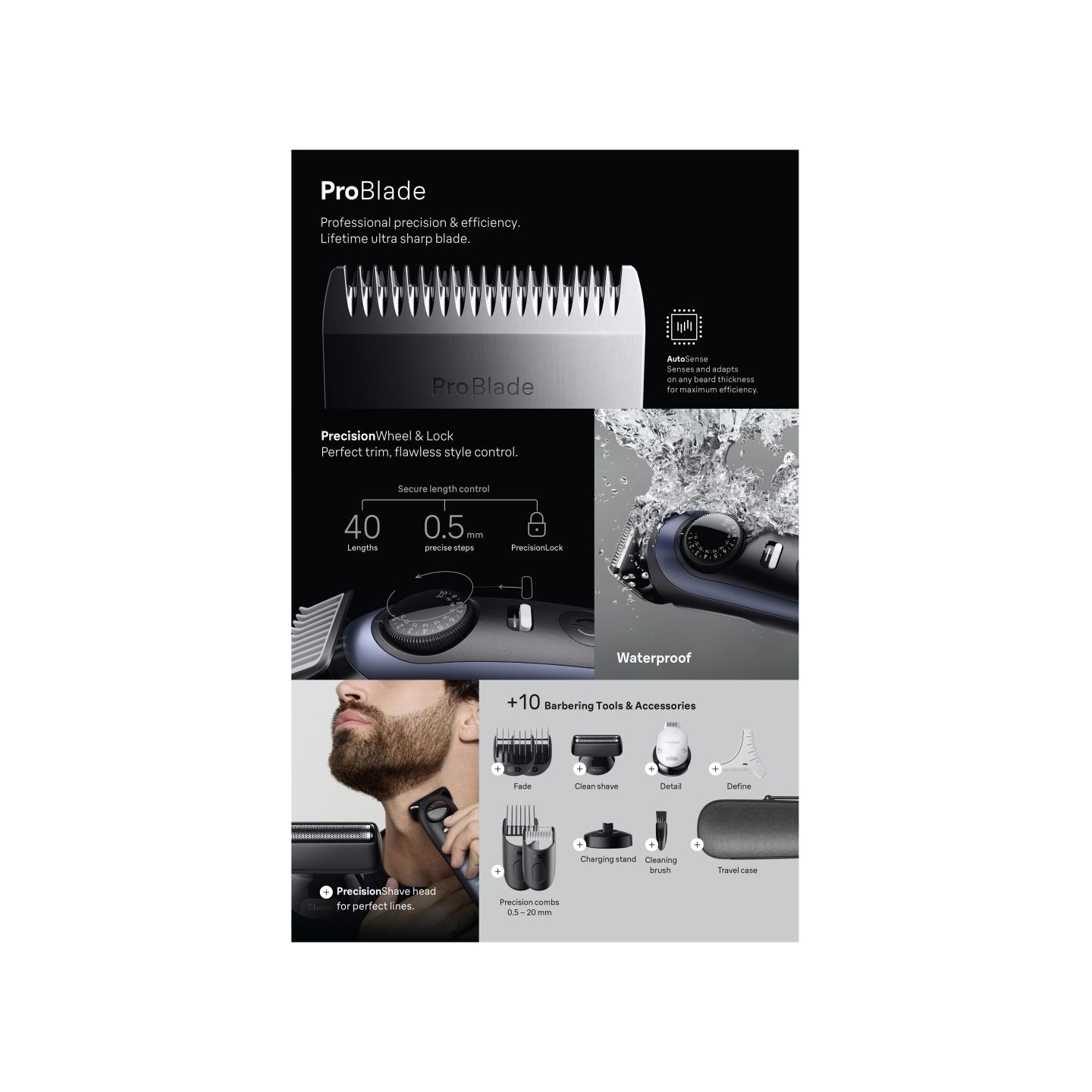 Braun Beard Trimmer | Series 7 BT7540 | Cordless | Number of length steps 40