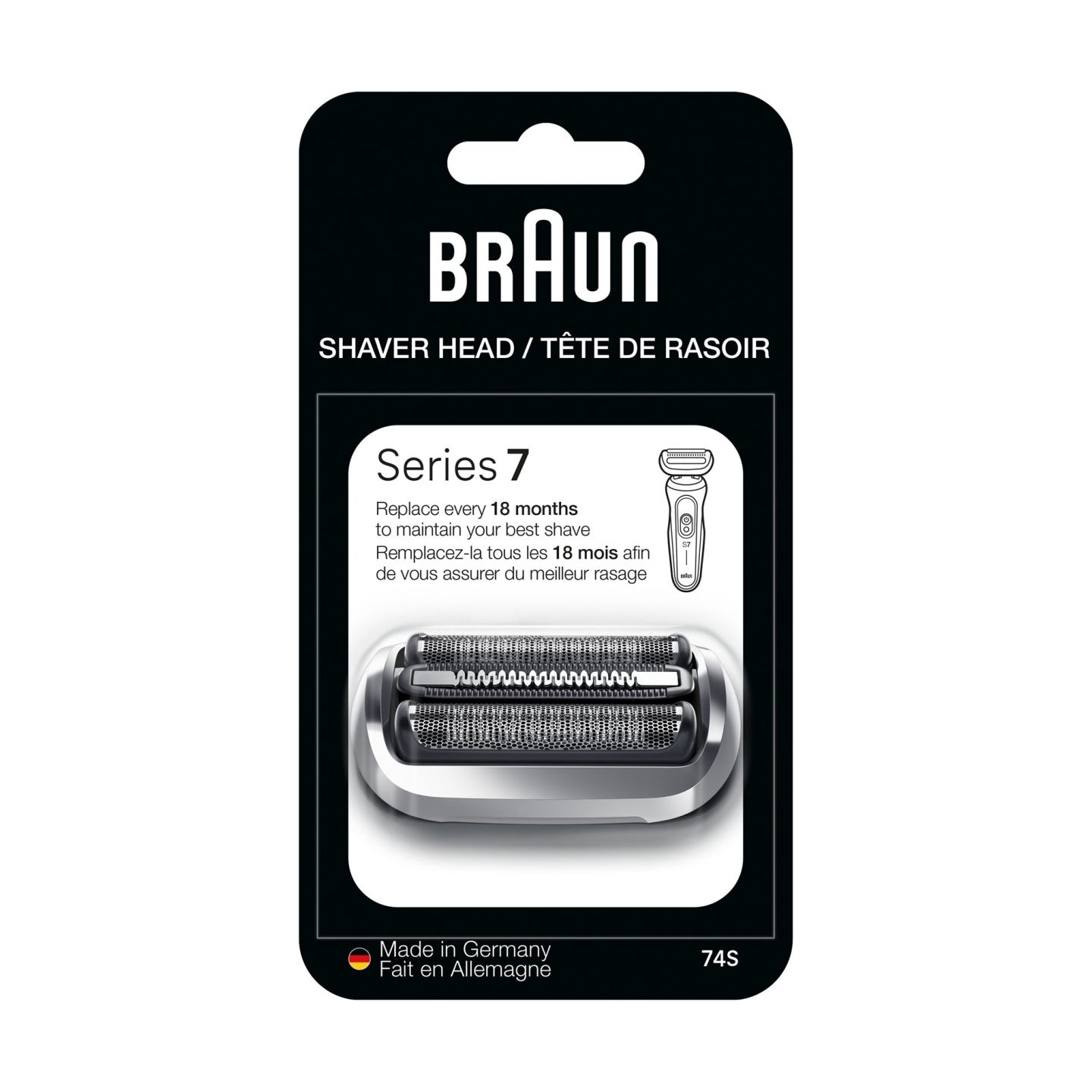 Braun 74S Shaver Replacement Head Series 7, Silver