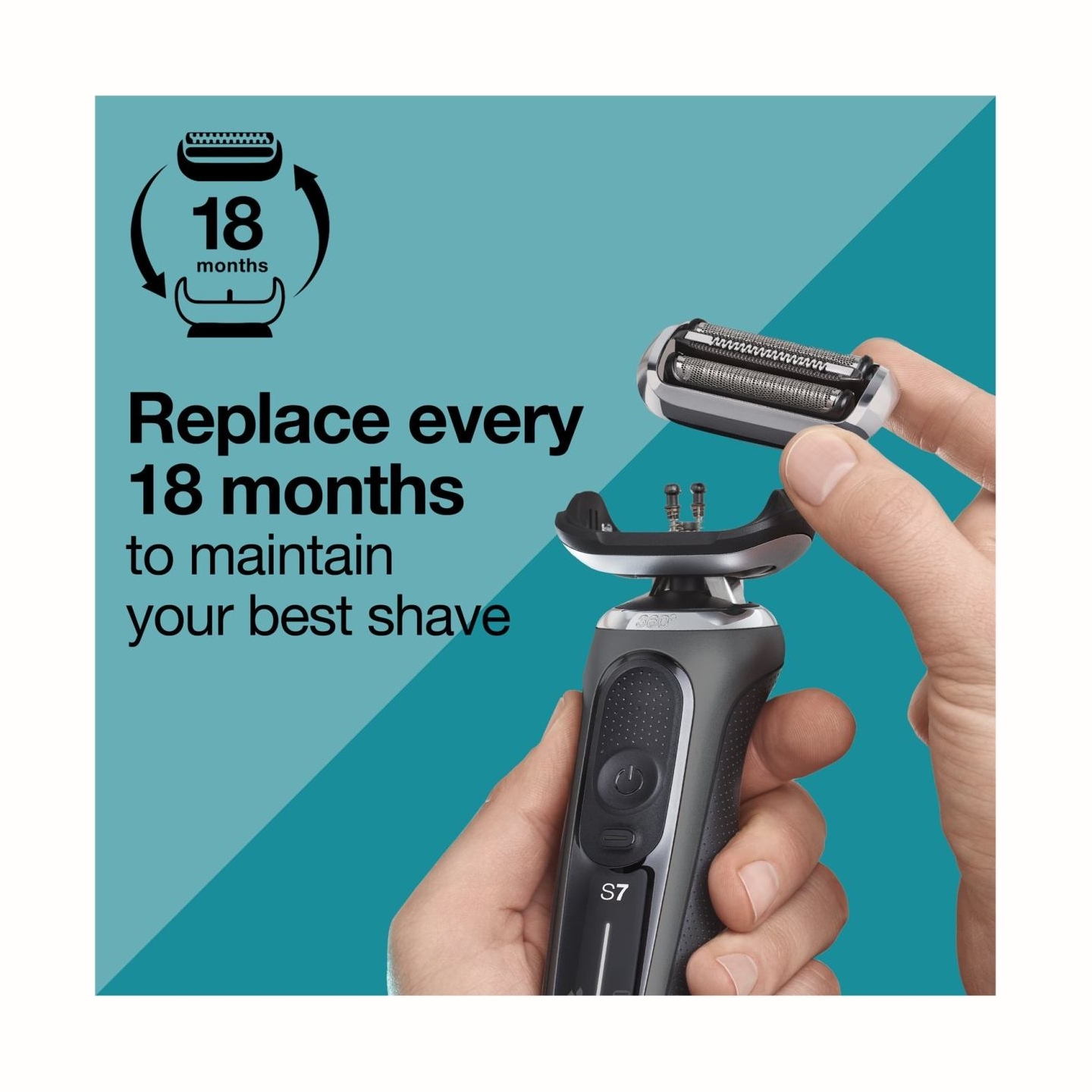 Braun 74S Shaver Replacement Head Series 7, Silver