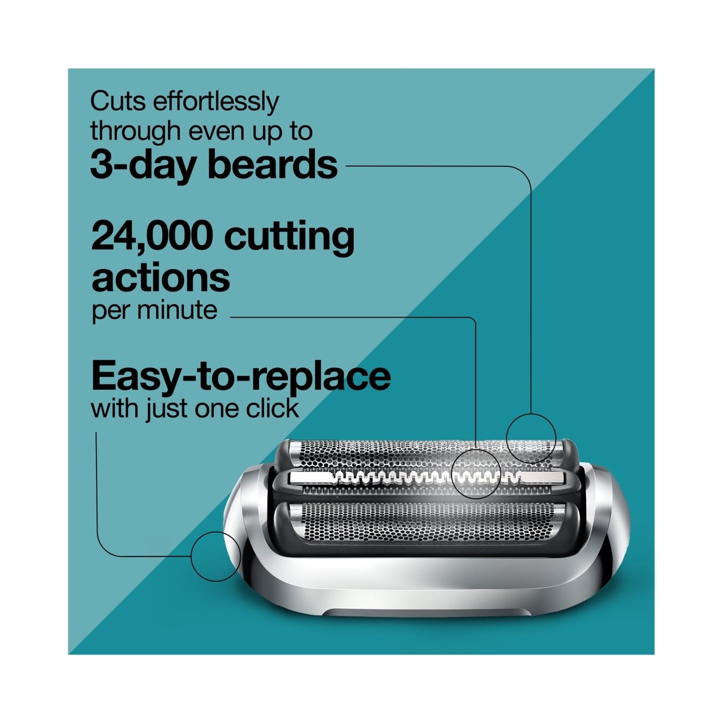 Braun 74S Shaver Replacement Head Series 7, Silver