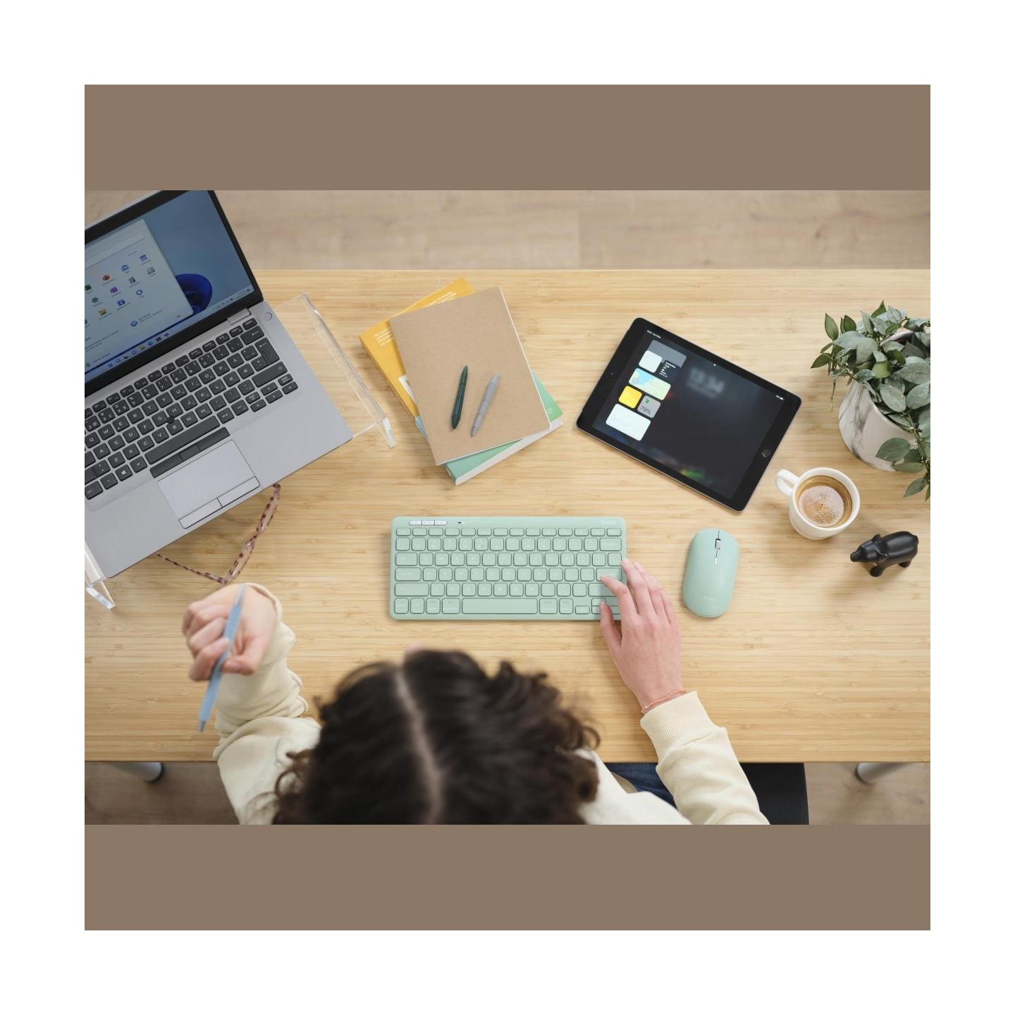 Trust KEYBOARD +MOUSE WRL LYRA/GREEN 24942 TRUST