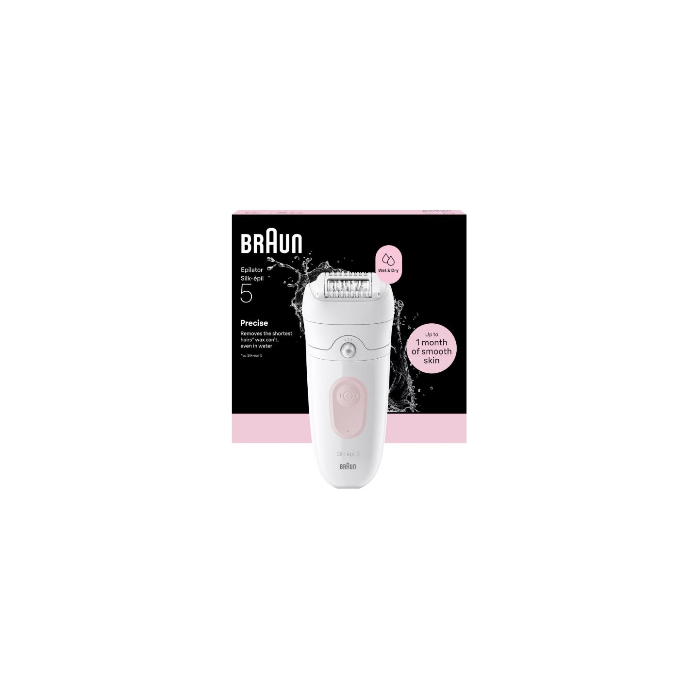 Braun Epilator | Silk-épil 5 SE5-000 | Operating time (max) 40 min | Number of power levels 2 | Wet & Dry | White/Pink