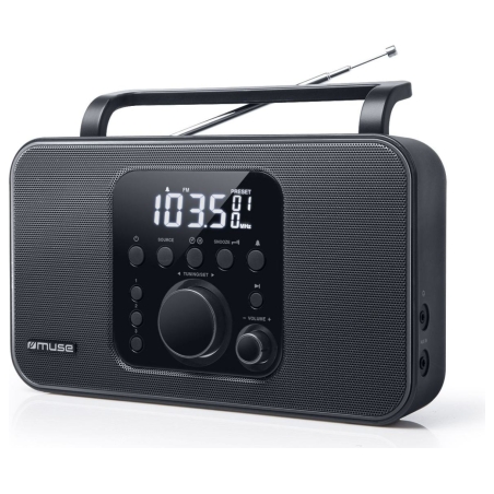 Muse | Radio | M-091R | Alarm function | AUX in | Black