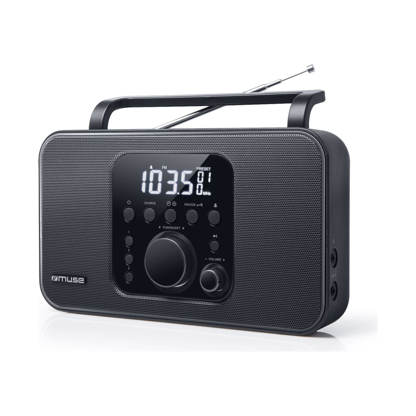 Muse | Radio | M-091R | Alarm function | AUX in | Black