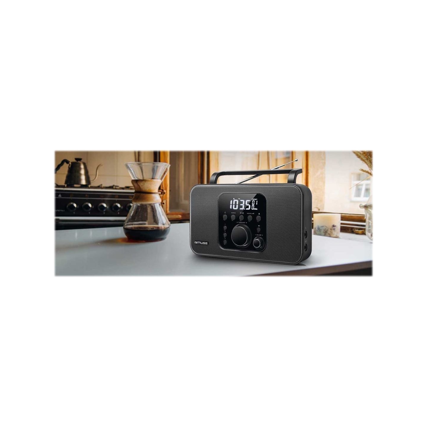 Muse | Radio | M-091R | Alarm function | AUX in | Black