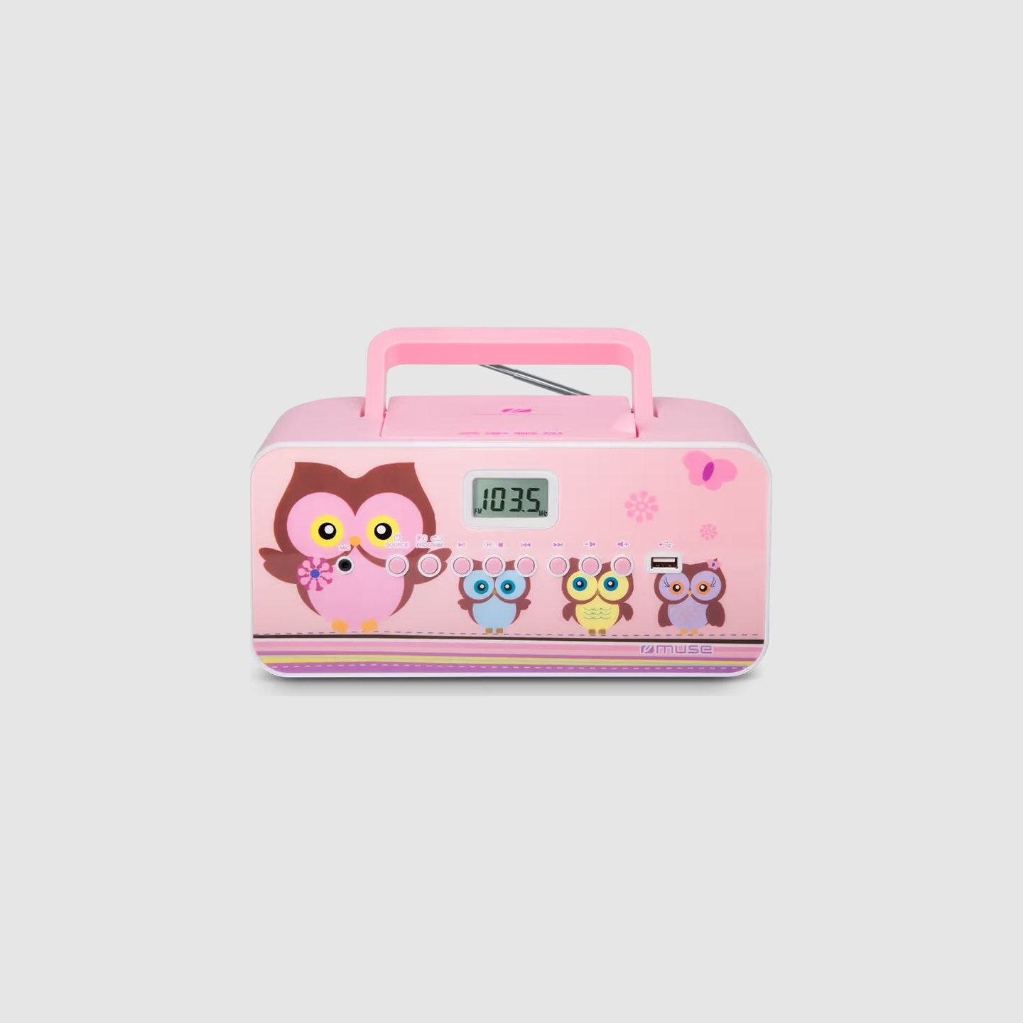 Muse | M-29KP | Portable radio CD/MP3 player with USB | 30 W | Pink/Image