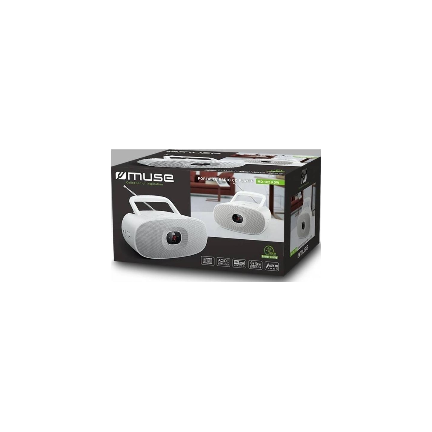 Muse | MD-202RDW | Portable radio CD player | White