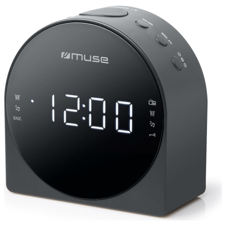 Muse | Dual Alarm Clock radio PLL | M-185CR | AUX in | Black