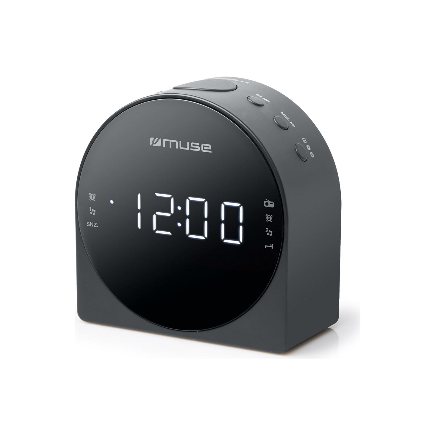 Muse | Dual Alarm Clock radio PLL | M-185CR | AUX in | Black