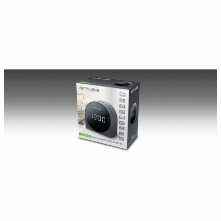 Muse | Dual Alarm Clock radio PLL | M-185CR | AUX in | Black