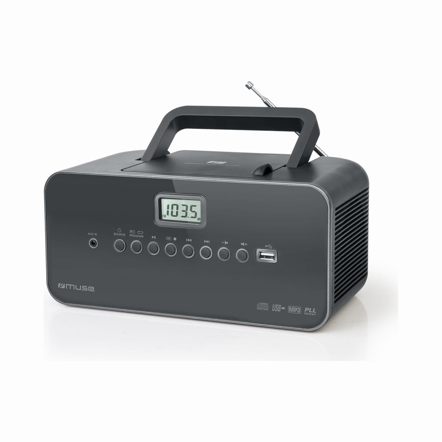 Muse | Portable radio | M-28DG | AUX in | Grey
