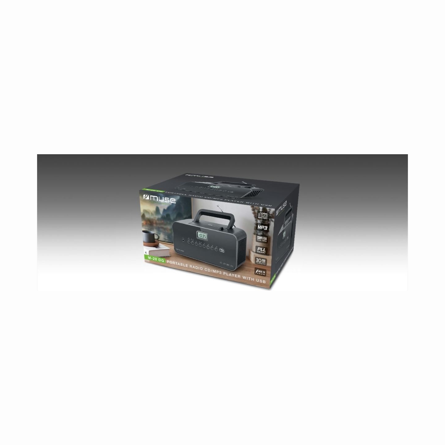 Muse | Portable radio | M-28DG | AUX in | Grey