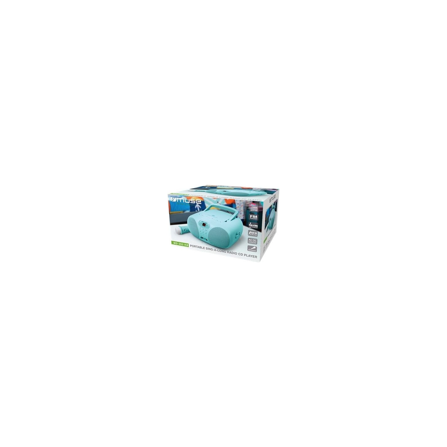 Muse | Portable Sing-A-Long Radio CD Player | MD-203 KB | AUX in | CD player | FM radio