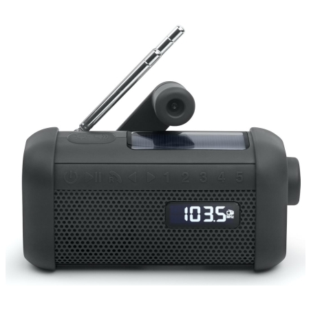 Muse | Portable Solar Radio with Crank and Flashlight | MH-08 MB | AUX in | Bluetooth | FM radio