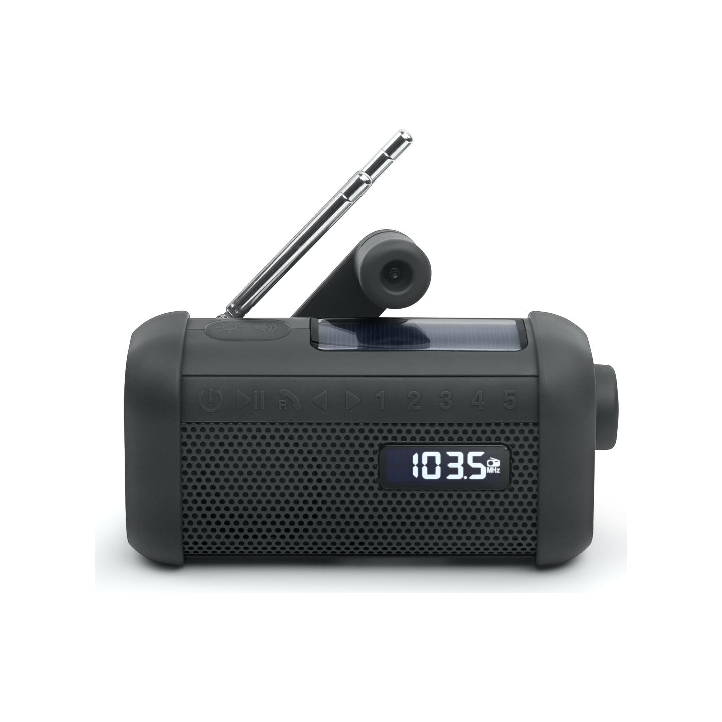 Muse | Portable Solar Radio with Crank and Flashlight | MH-08 MB | AUX in | Bluetooth | FM radio