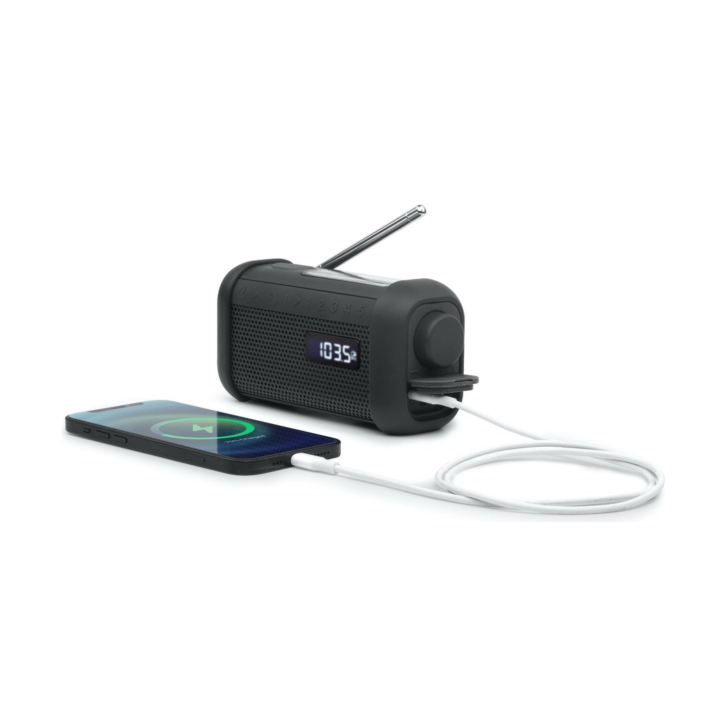 Muse | Portable Solar Radio with Crank and Flashlight | MH-08 MB | AUX in | Bluetooth | FM radio