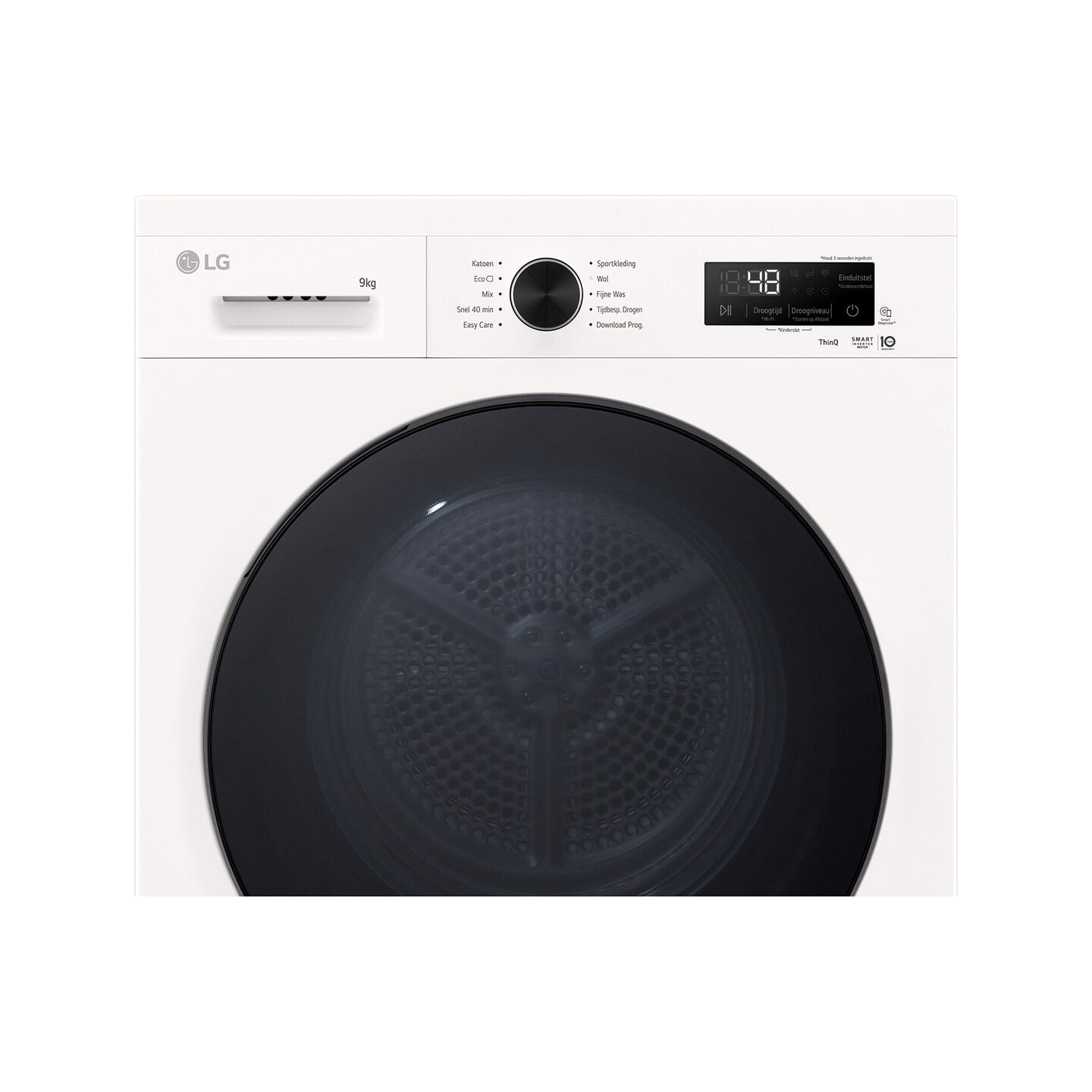 LG Dryer Machine | RHX1009NWB | Energy efficiency class C | Front loading | 9 kg | LED | Heat pump | Depth 66 cm | Wi-Fi | White