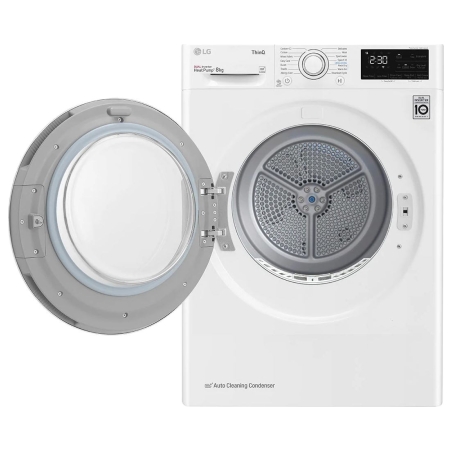 LG | Dryer Machine | RH80V3AV6N | Energy efficiency class D | Front loading | 8 kg | LED | Depth 69 cm | Wi-Fi | White