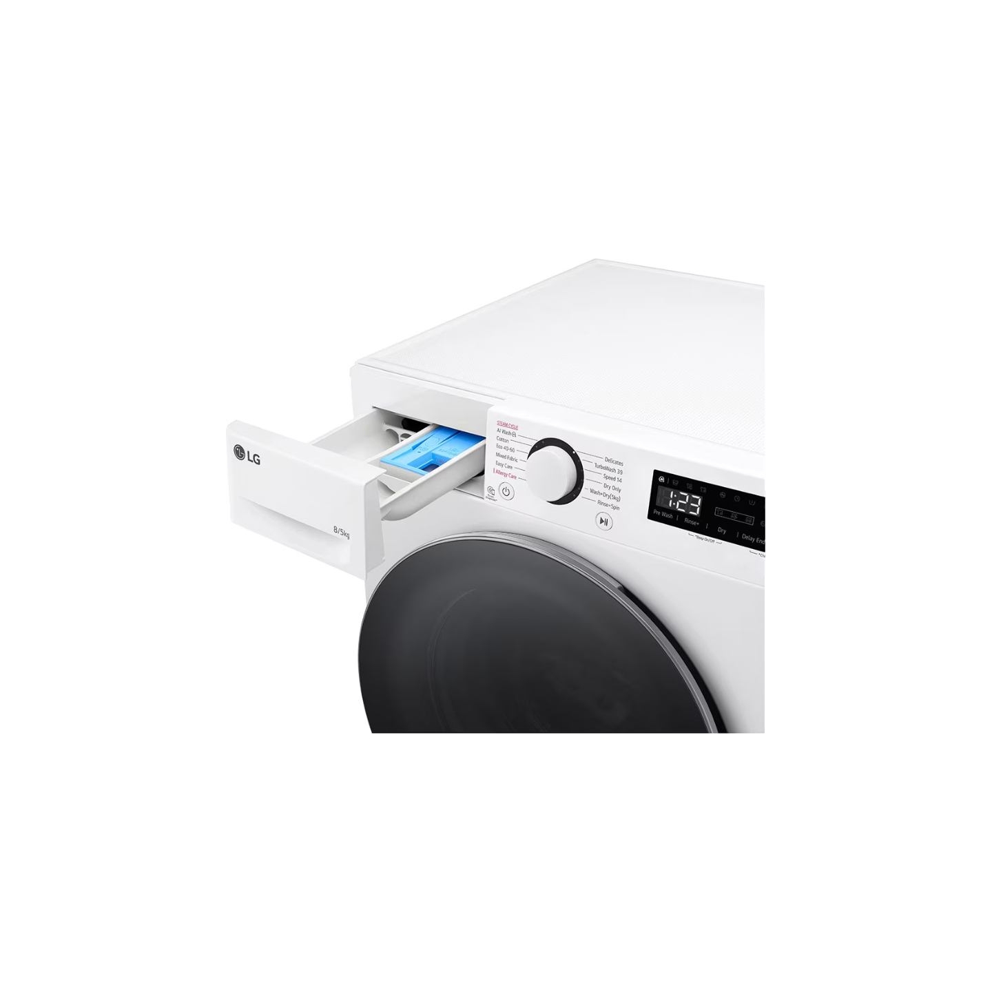 LG Washing machine with dryer | F2DR508S1W | Energy efficiency class A-10%/E | Front loading | Washing capacity 8 kg | 1200 RPM 