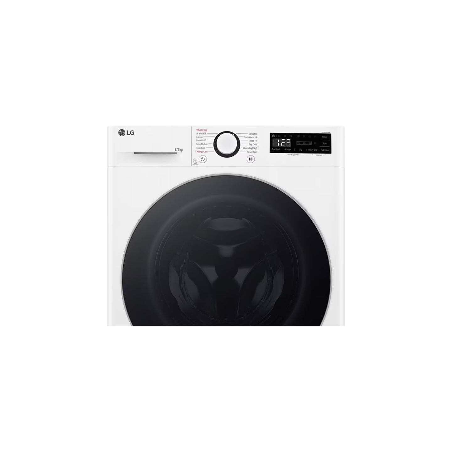 LG Washing machine with dryer | F2DR508S1W | Energy efficiency class A-10%/E | Front loading | Washing capacity 8 kg | 1200 RPM 