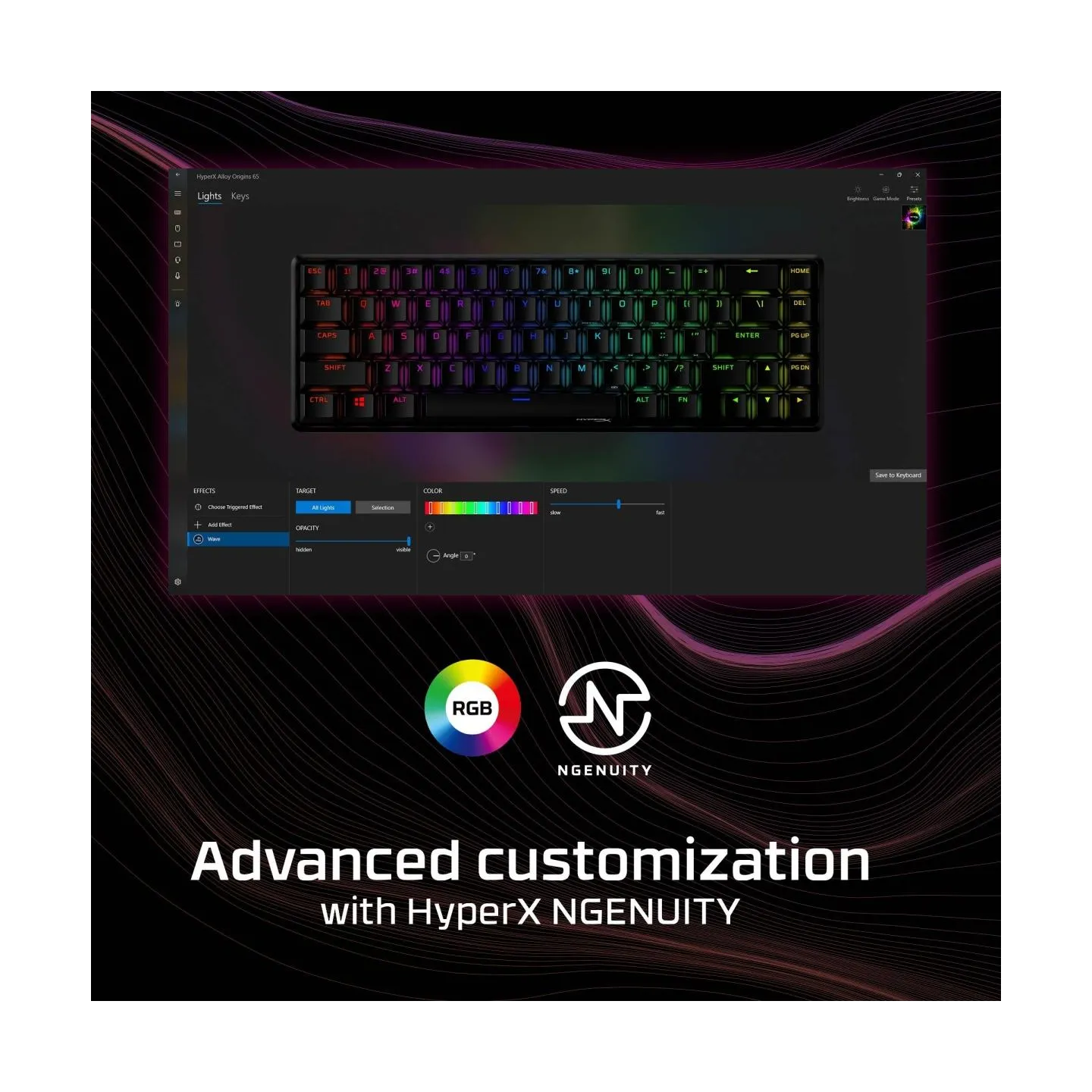 Hyperx KEYBOARD ALLOY ORIGINS 65/NOR 4P5D6AN#UUW HYPERX