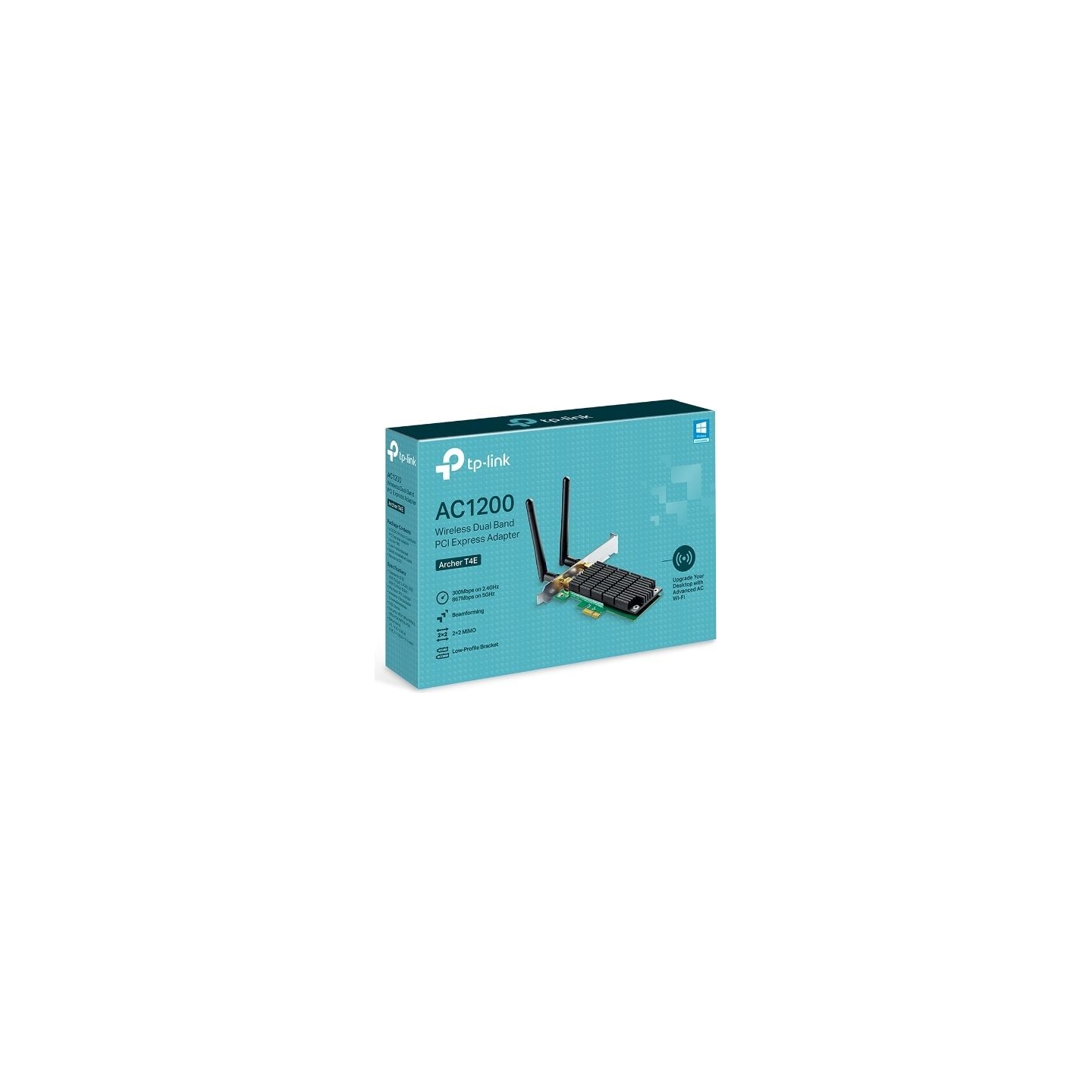 Tp-Link Archer T4E Dual Band PCI Express Adapter 2.4GHz/5GHz, 802.11ac, 300+867 Mbps, 2xDetachable antennas