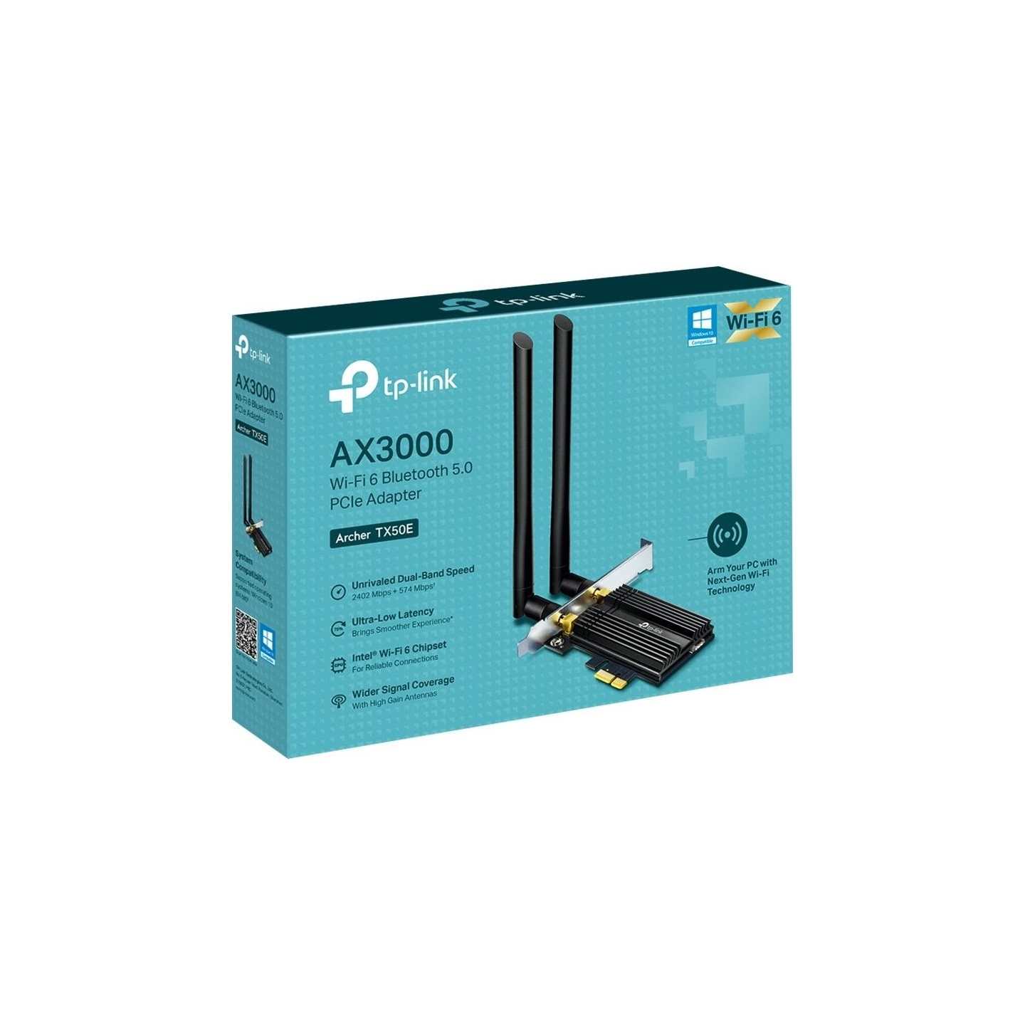 Tp-Link | Archer Wi-Fi 6 Bluetooth 5.0 PCIe Adapter | TX50E | 2.4GHz/5GHz | Antenna type 2xExternal