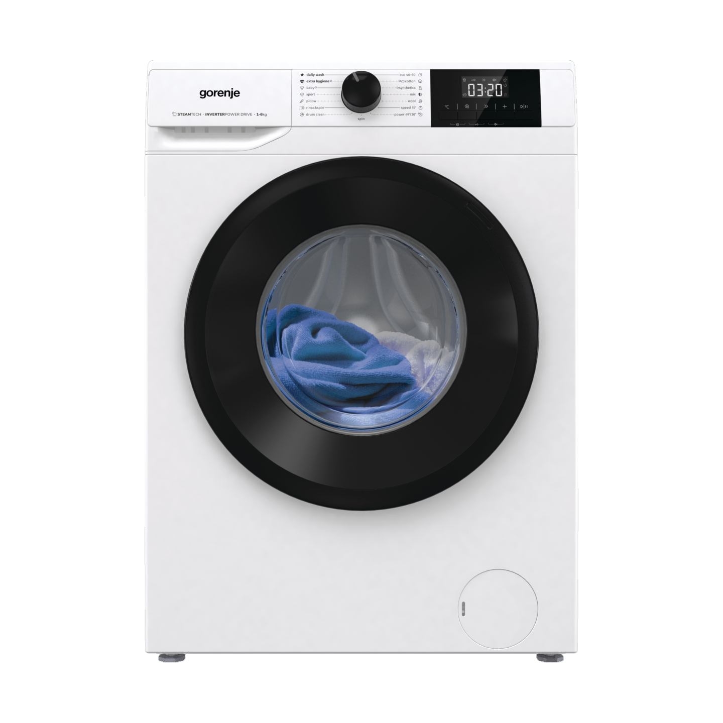 Gorenje | Washing Machine | W3NGPI62SBS | Energy efficiency class B | Front loading | Washing capacity 6 kg | 1200 RPM | Depth 4