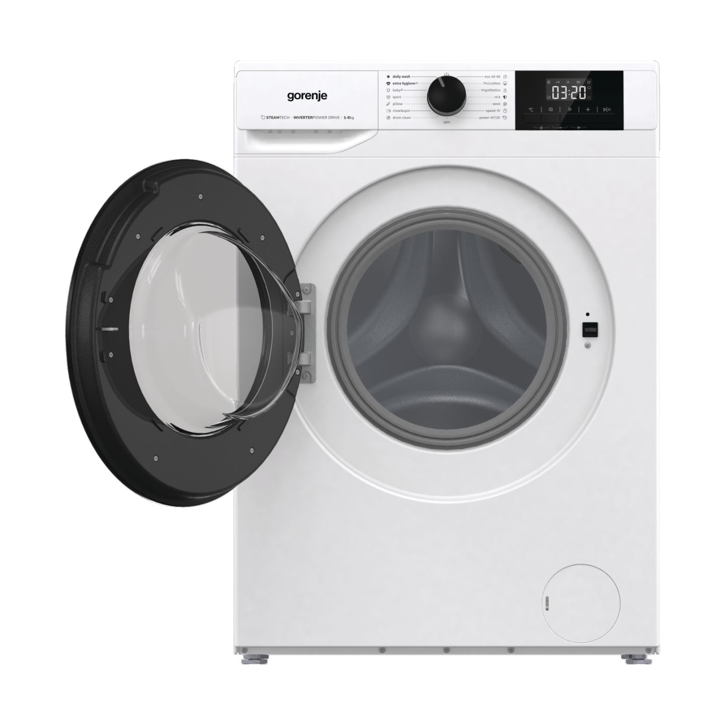 Gorenje | Washing Machine | W3NGPI62SBS | Energy efficiency class B | Front loading | Washing capacity 6 kg | 1200 RPM | Depth 4