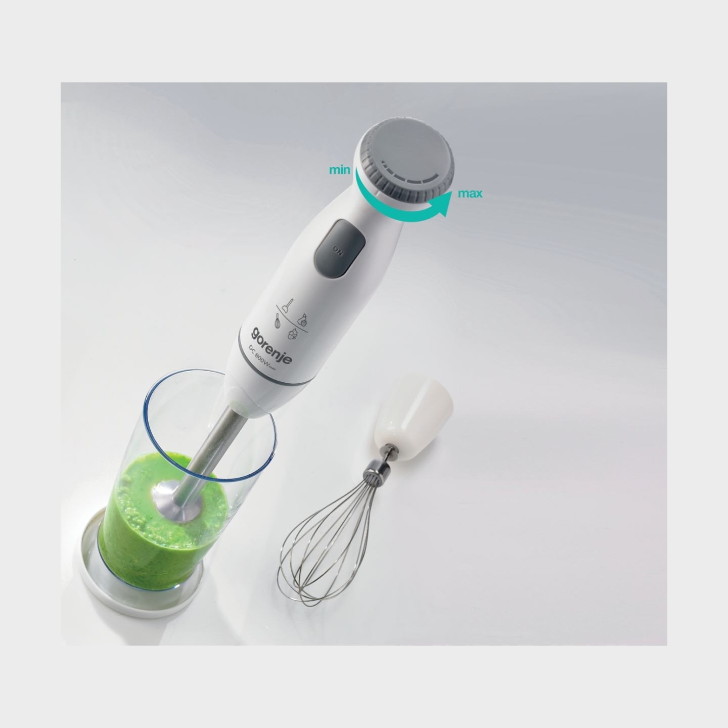 Gorenje Hand blender | HBC802QW | Hand Blender | 800 W | Jar material Plastic | Jar capacity 0.5 L | White