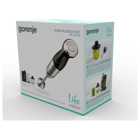 Gorenje | Blender | HBC807QB | Hand Blender | 800 W | Number of speeds Variable | Chopper | Black