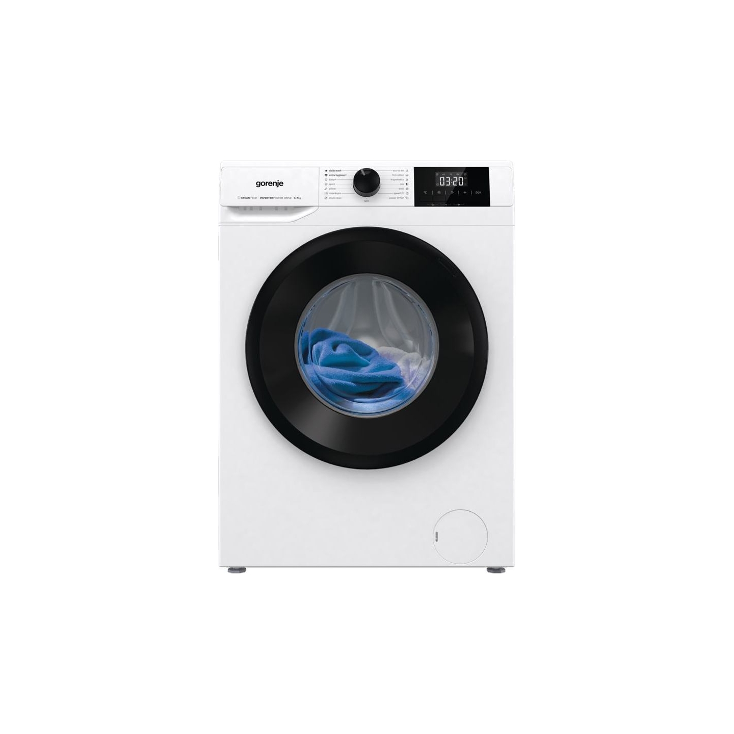 Gorenje Washing machine | W3NGPI72SBS | Energy efficiency class B | Front loading | Washing capacity 7 kg | 1200 RPM | Depth 43.