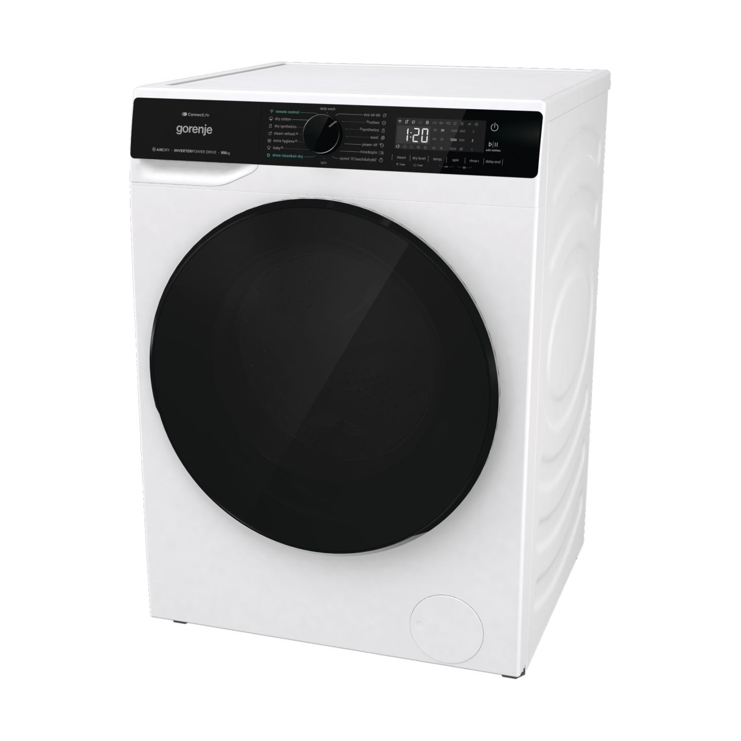 Gorenje Washing Machine with Dryer | WD2PA964ADW | Energy efficiency class A/D | Front loading | Washing capacity 9 kg | 1400 RP