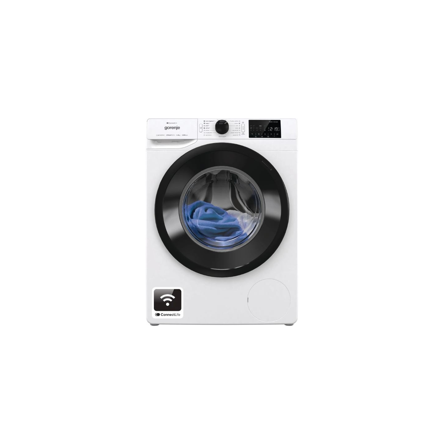 Gorenje Washing machine | WPNEI82A1SWIFI | Energy efficiency class A | Front loading | Washing capacity 8 kg | 1200 RPM | Depth 