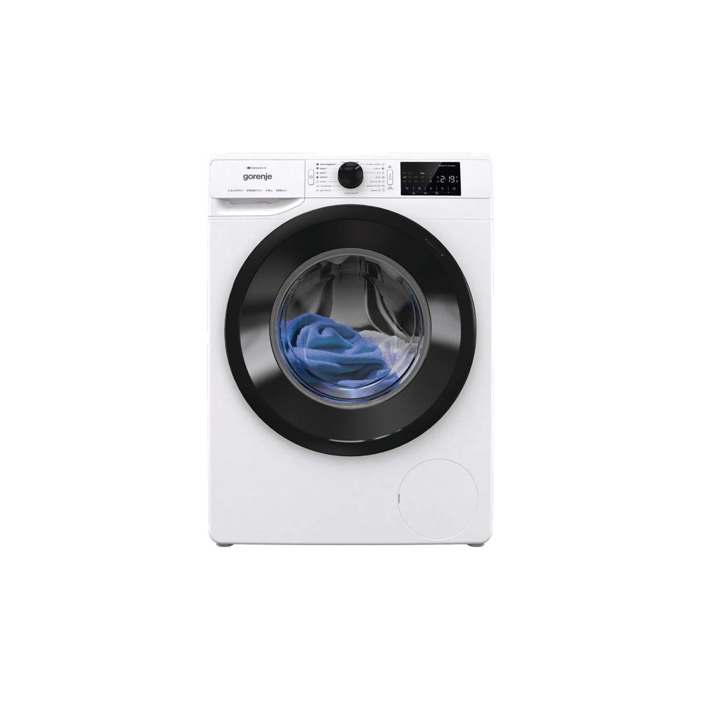 Gorenje Washing machine | WPNEI82A1SWIFI | Energy efficiency class A | Front loading | Washing capacity 8 kg | 1200 RPM | Depth 