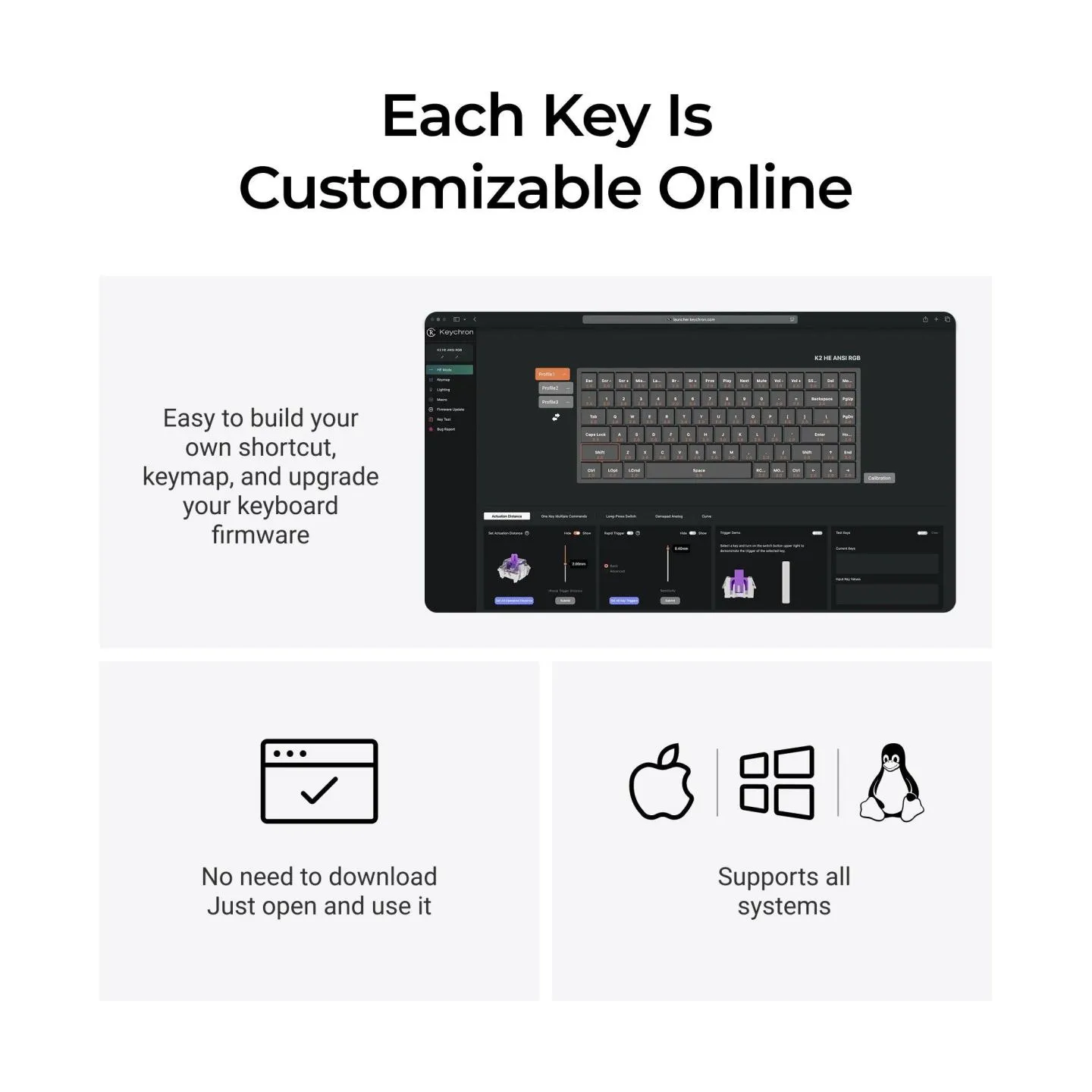 Keychron KEYBOARD WRL K2 HE/BLACK K2H-J1 KEYCHRON