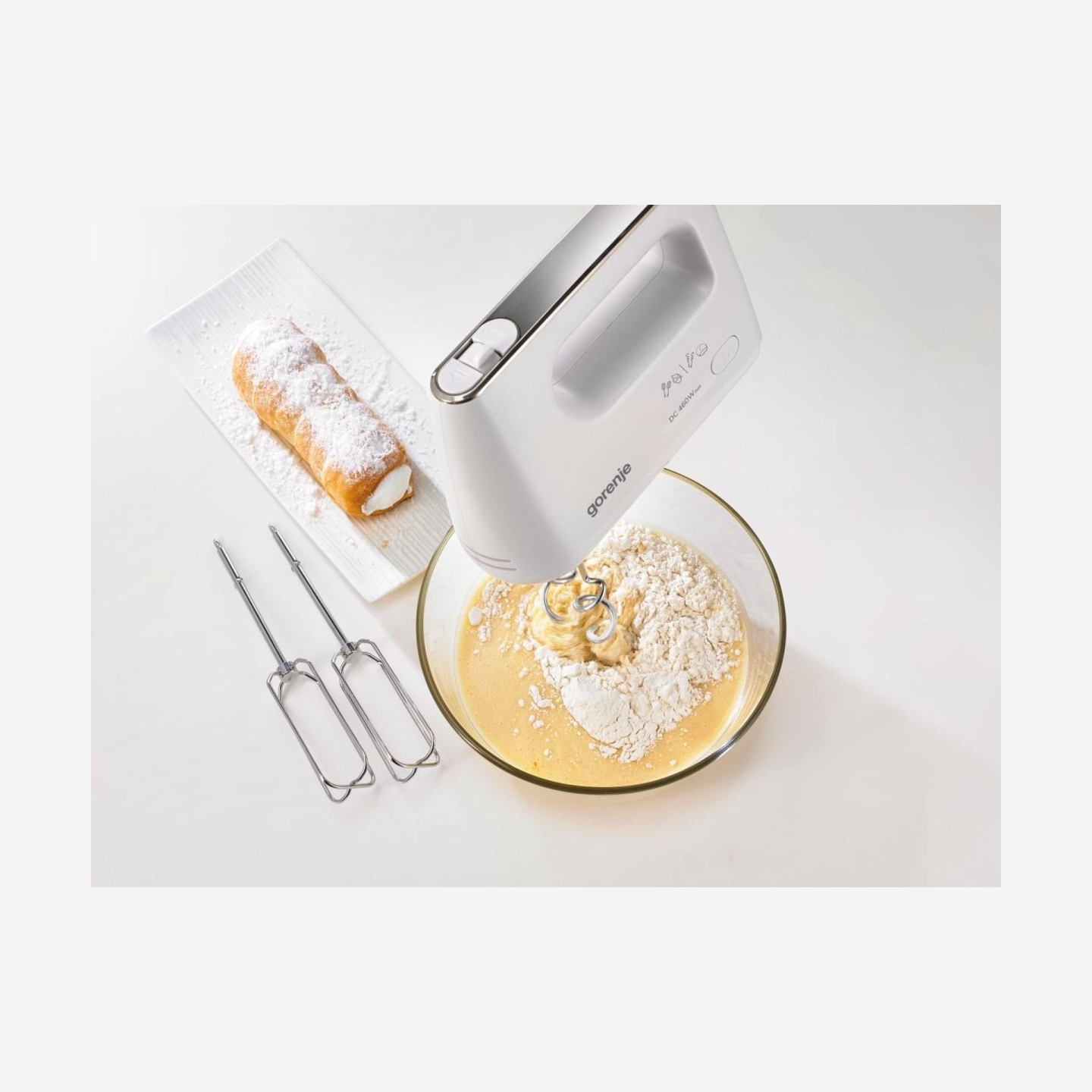 Gorenje | Hand Mixer | M460CDC | Hand Mixer | 460 W | Number of speeds 5 | Turbo mode | White