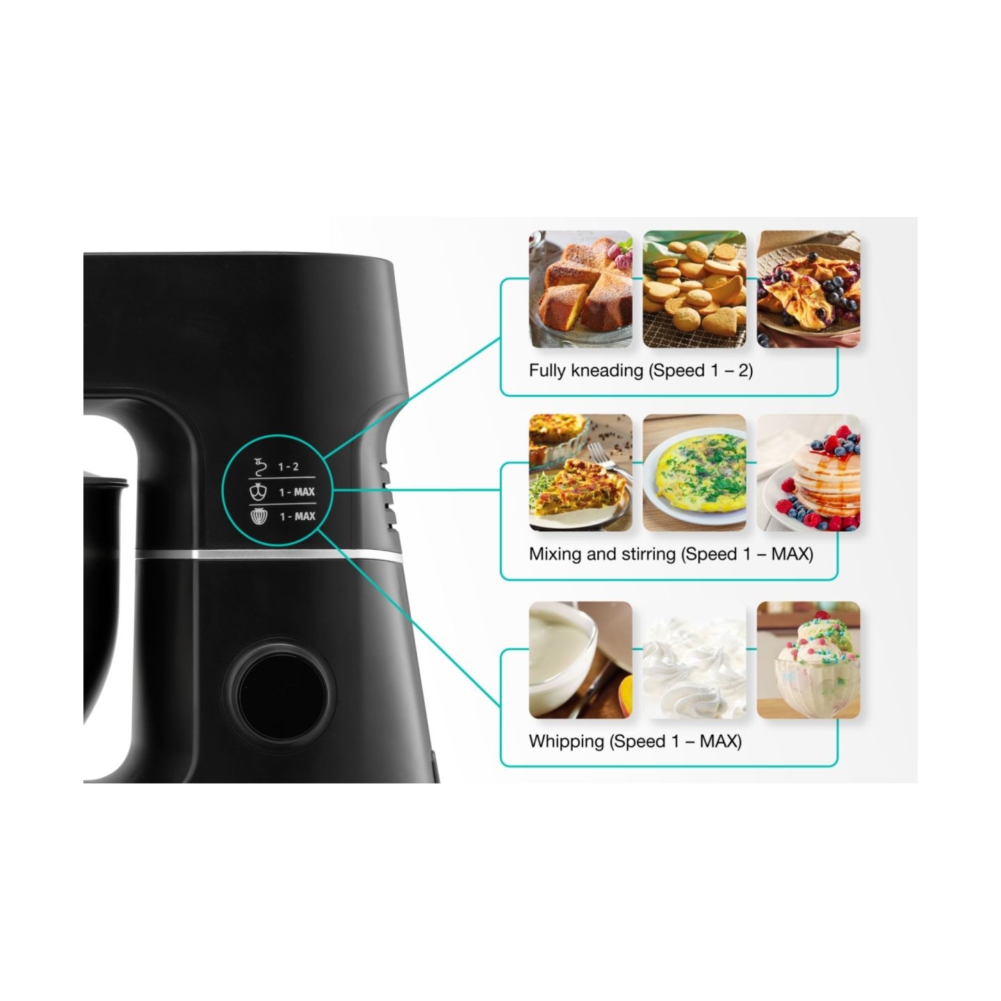Gorenje | Kitchen Machine | MMC1000SCB | 1000 W | Number of speeds 12 | Bowl capacity 6 L