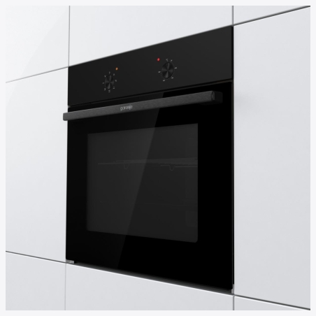 Gorenje Oven | BO6615E01B | 60 L | Electric | EnamelClean | Push pull buttons | Convection | Height 59.5 cm | Width 59.5 cm | Bl